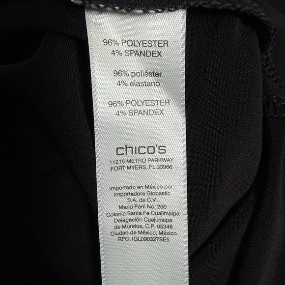 NWT Chico's Midi Dress Women's 4 (20) Black Double Layer 3/4 Sleeve Party Office - Picture 5 of 8